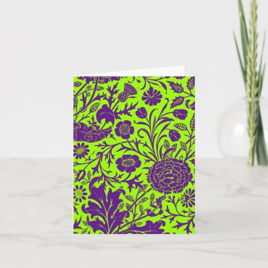 Purple Flower Pattern Blank Notecards Karte (Vorderseite)