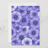 Purple flower pattern border elegant script name mitteilungskarte (Rückseite)