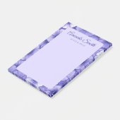 Purple flower pattern border elegant script name post-it klebezettel (angewinkelt)