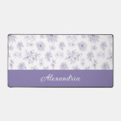 Purple Flower Pattern Custom Name  Schreibtischunterlage (Vorderseite)