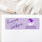 Purple Flower Script Return Address Label (Insitu)