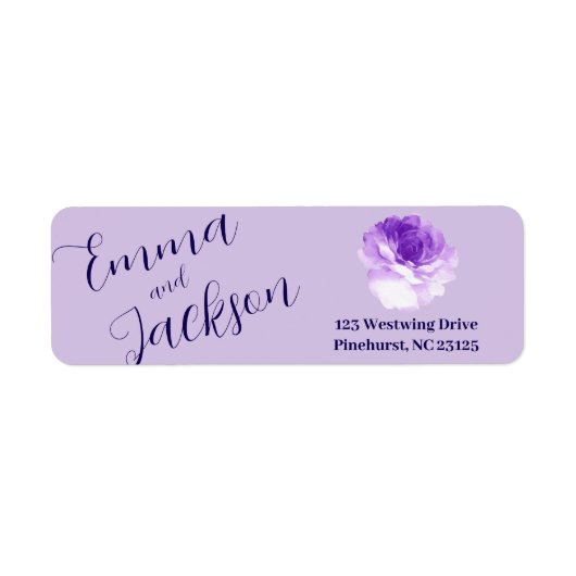 Purple Flower Script Return Address Label (Vorne)