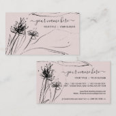 Purple Flower Sketch Elegantes handgezeichnetes Pa Visitenkarte (Vorne/Hinten)