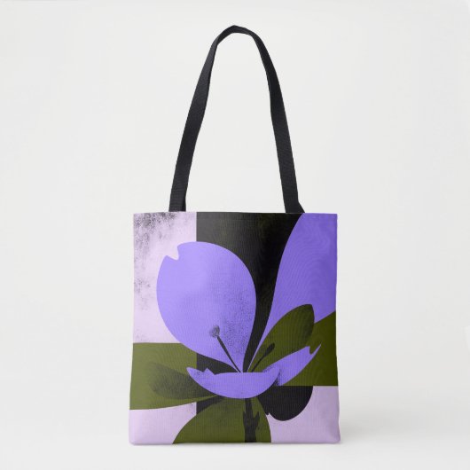 Purple Flower Tote Bag – Modern Abstract Floral De Tasche (Vorderseite)