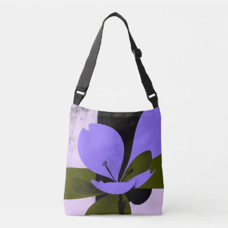 Purple Flower Tote Bag – Modern Abstract Floral De Tragetaschen Mit Langen Trägern