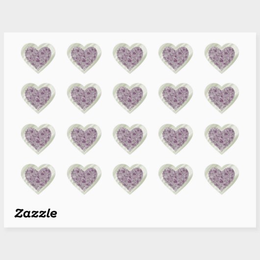 Purple flowered heart sticker (Blatt)