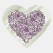 Purple flowered heart sticker (Vorderseite)