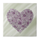 Purple flowered heart tile fliese (Vorderseite)