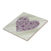 Purple flowered heart tile fliese (Seite)