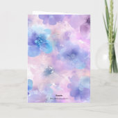 Purple Flowers 60. Geburtstag Gruß Karte (Rückseite)