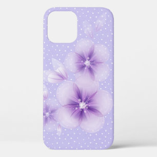 Purple Flowers auf Button Dots Case-Mate iPhone Ca Hülle