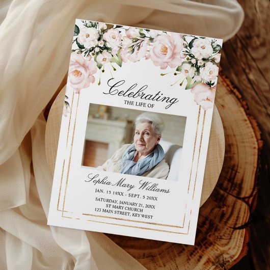 Purple Flowers Beerdigungsorden Programm