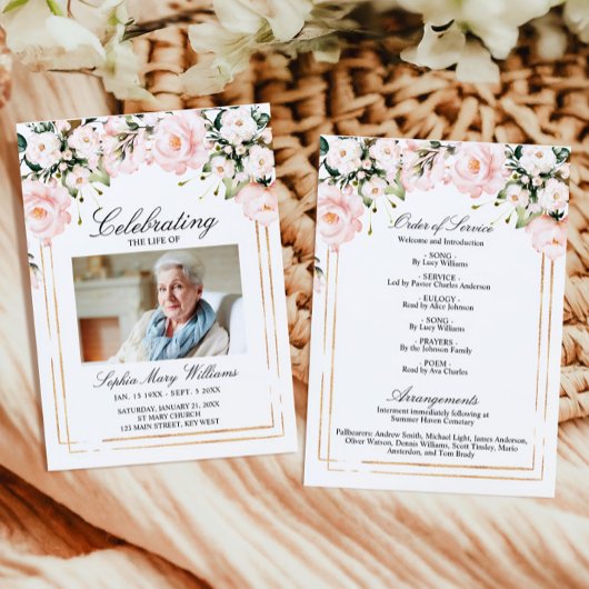 Purple Flowers Beerdigungsorden Programm