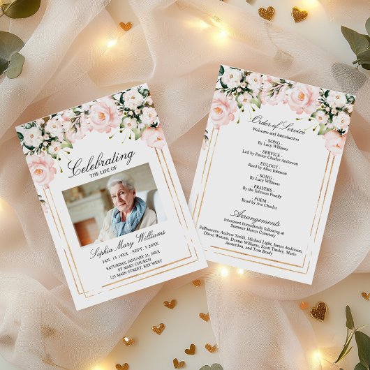 Purple Flowers Beerdigungsorden Programm