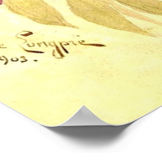 Purple Flowers & Bees Paul de Longpre Poster (Ecke)