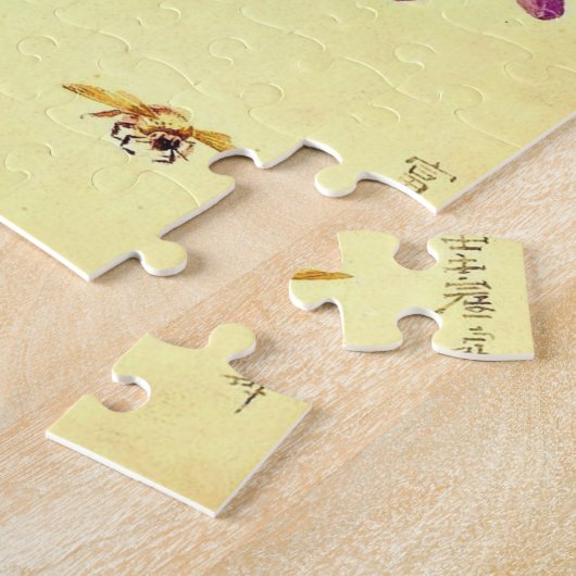 Purple Flowers & Bees Paul de Longpre Puzzle (Seite)