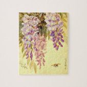Purple Flowers & Bees Paul de Longpre Puzzle (Vertikal)