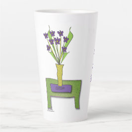 "Purple Flowers" - Behalt Life Simple Latte Tasse