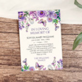 Purple Flowers Beileid Memory Danke Karte