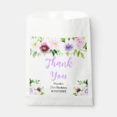 Purple Flowers Birthday Thank You Geschenktütchen (Vorderseite)