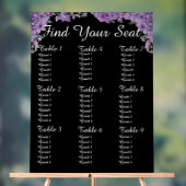 Purple Flowers Black Find Your Seat Wedding Seatin Acrylschild (Neutral)