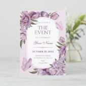 Purple flowers bloom einladung (Stehend Vorderseite)