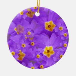 Purple Flowers Blossom Circle Ornament