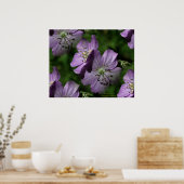 Purple Flowers Blues Digital Art Poster (Küche)