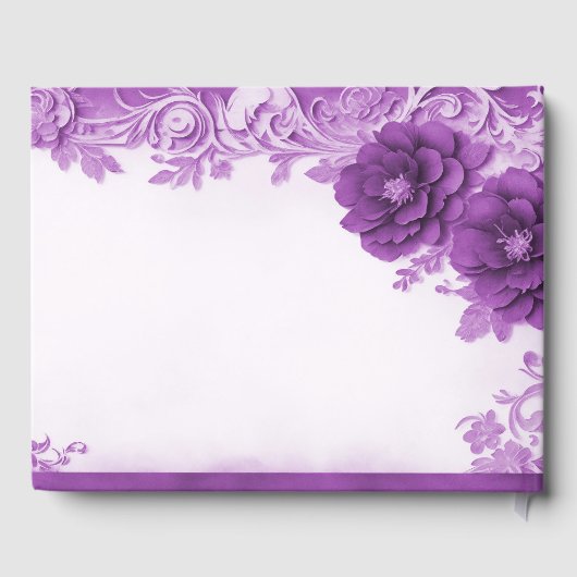 Purple Flowers Blüh Guest Book Gästebuch (Rückseite)