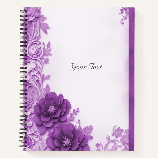 Purple Flowers Blüh Notebook Notizblock (Vorderseite)