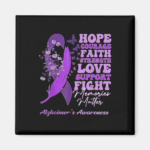 Purple Flowers BO Erinnerungen Heimers Awareness Magnet