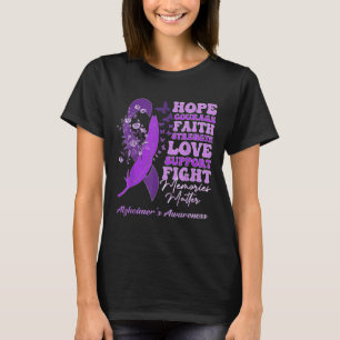 Purple Flowers BO Erinnerungen Heimers Awareness T-Shirt