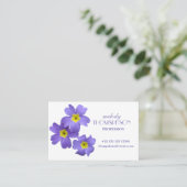 Purple Flowers Business Card Visitenkarte (Stehend Vorderseite)