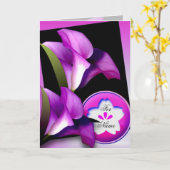 Purple Flowers Card Karte (Gelbe Blume)
