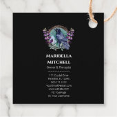 Purple Flowers Celestial Raven Crystals Wreath Geschenkanhänger (Rückseite)