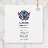 Purple Flowers Celestial Raven Crystals Wreath Geschenkanhänger (Rückseite)