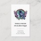 Purple Flowers Celestial Raven Crystals Wreath Visitenkarte (Vorderseite)