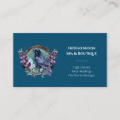 Purple Flowers Celestial Raven Crystals Wreath Visitenkarte (Vorderseite)