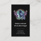 Purple Flowers Celestial Raven Crystals Wreath Visitenkarte (Vorderseite)