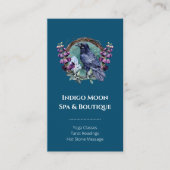 Purple Flowers Celestial Raven Crystals Wreath Visitenkarte (Vorderseite)