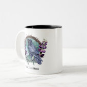 Purple Flowers Celestial Raven Crystals Wreath Zweifarbige Tasse (Vorderseite Links)
