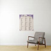 Purple Flowers Cream Find Your Seat Wedding Seatin Wandteppich (Beispiel)