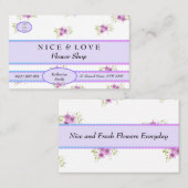 Purple Flowers Custom Shop Business Card Visitenkarte (Vorne/Hinten)