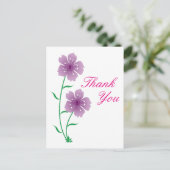 Purple Flowers Danke Postkarte (Stehend Vorderseite)