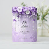 Purple Flowers Detail Enclosure Begleitkarte (Stehend Vorderseite)