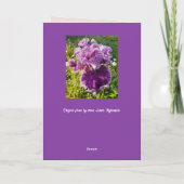Purple Flowers Floral Iris Irises Mütter Day Card Karte (Rückseite)