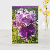 Purple Flowers Floral Iris Irises Mütter Day Card Karte (Gelbe Blume)