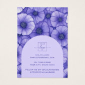 Purple flowers floral pattern earring display card (Rückseite)