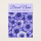 Purple flowers floral pattern earring display card (Vorderseite)