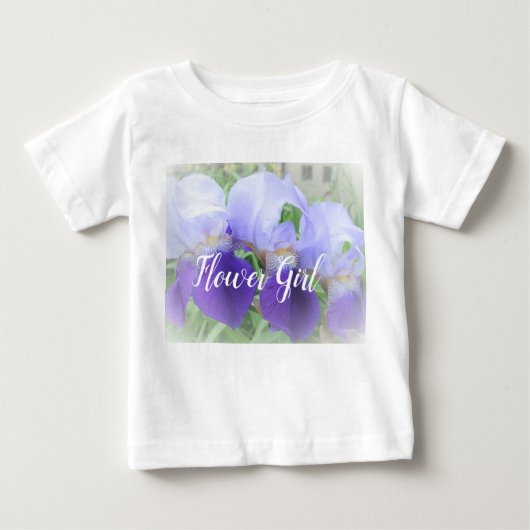 Purple Flowers Flower Girl Ruffle T-Shirt (Vorderseite)